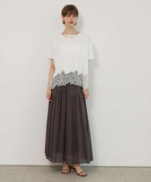 CADUNE(カデュネ)の「ビエフロンセスカート(スカート・レディース・カーキ/チャコールグレー/ピンク系その他4/ホワイト・36/38/34)」の18枚目の写真