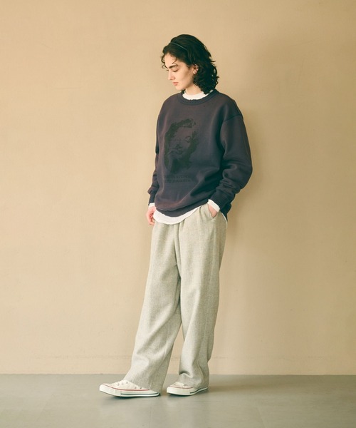 kha:ki（カーキ）の「「KHA:KI / カーキ」DAMAGE SWEAT SHIRT -My MUSE-（Tシャツ/カットソー・レディース・ネイビー/ピンク/ホワイト/ブラック/グレー・FREE）」の8枚目の写真