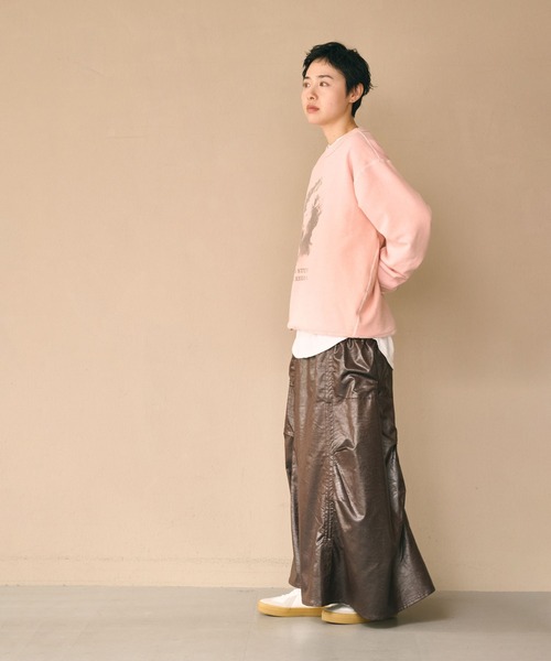kha:ki（カーキ）の「「KHA:KI / カーキ」DAMAGE SWEAT SHIRT -My MUSE-（Tシャツ/カットソー・レディース・ネイビー/ピンク/ホワイト/ブラック/グレー・FREE）」の14枚目の写真