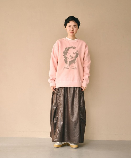 kha:ki（カーキ）の「「KHA:KI / カーキ」DAMAGE SWEAT SHIRT -My MUSE-（Tシャツ/カットソー・レディース・ネイビー/ピンク/ホワイト/ブラック/グレー・FREE）」の21枚目の写真
