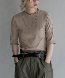 zootie（ズーティー）の「ハーフスリーブ リブカットソー（Tシャツ/カットソー）」