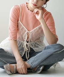 zootie（ズーティー）の「ハーフスリーブ リブカットソー（Tシャツ/カットソー）」