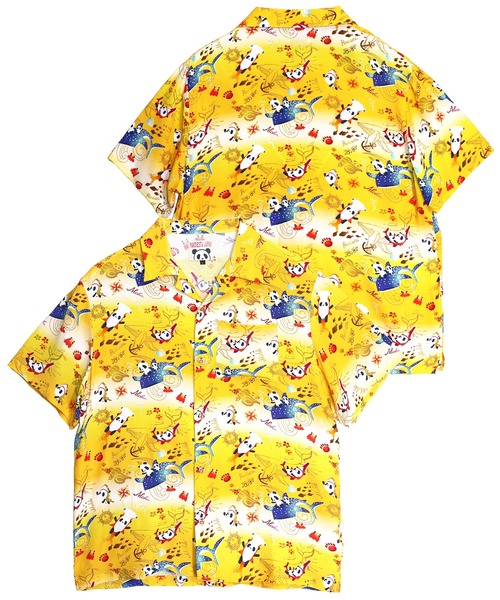 PANDIESTA（パンディエスタ）の「シャークパンダアロハシャツ(M2)（Tシャツ/カットソー・メンズ・イエロー/ネイビー/サックスブルー・M/L/XL/XXL）」の3枚目の写真