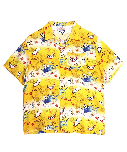 PANDIESTA（パンディエスタ）の「シャークパンダアロハシャツ(M2)（Tシャツ/カットソー・メンズ・イエロー/ネイビー/サックスブルー・M/L/XL/XXL）」の11枚目の写真