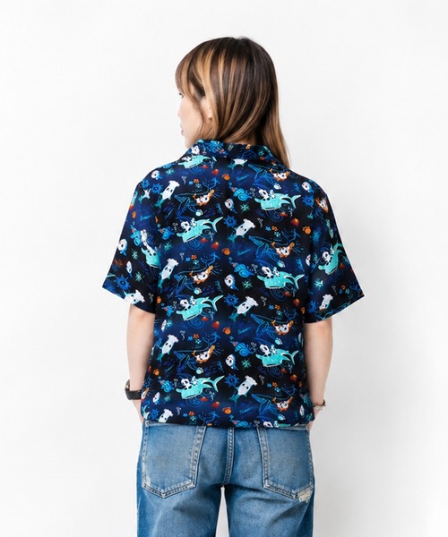 PANDIESTA（パンディエスタ）の「シャークパンダアロハシャツ(M2)（Tシャツ/カットソー・メンズ・イエロー/ネイビー/サックスブルー・M/L/XL/XXL）」の21枚目の写真
