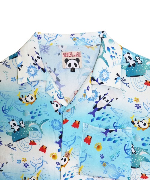 PANDIESTA（パンディエスタ）の「シャークパンダアロハシャツ(M2)（Tシャツ/カットソー・メンズ・イエロー/ネイビー/サックスブルー・M/L/XL/XXL）」の18枚目の写真