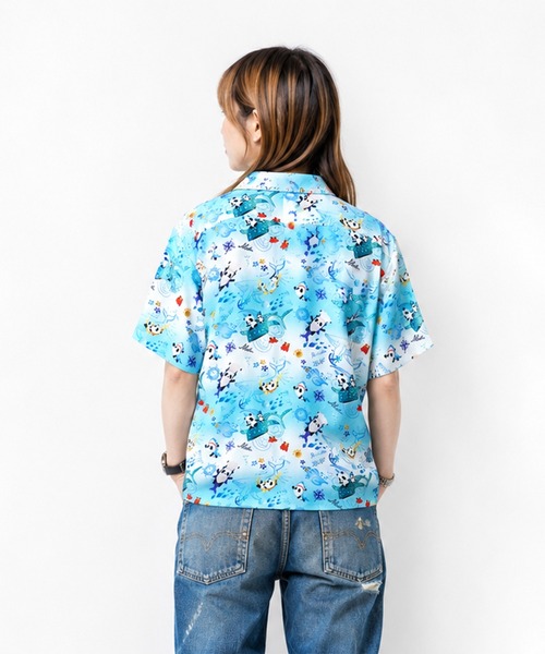 PANDIESTA（パンディエスタ）の「シャークパンダアロハシャツ(M2)（Tシャツ/カットソー・メンズ・イエロー/ネイビー/サックスブルー・M/L/XL/XXL）」の13枚目の写真