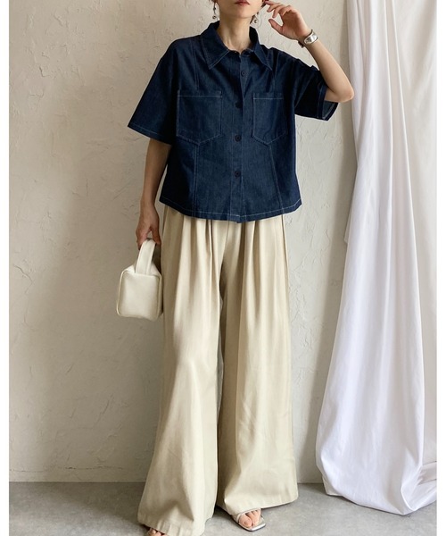 She's Closet(シーズクローゼット)の「サマーデニムダンガリーシャツ&スカートセットアップ(セットアップ・レディース・インディゴブルー/ライトブルー・FREE)」の20枚目の写真