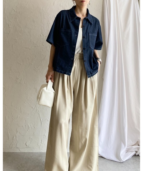 She's Closet(シーズクローゼット)の「サマーデニムダンガリーシャツ&スカートセットアップ(セットアップ・レディース・インディゴブルー/ライトブルー・FREE)」の21枚目の写真