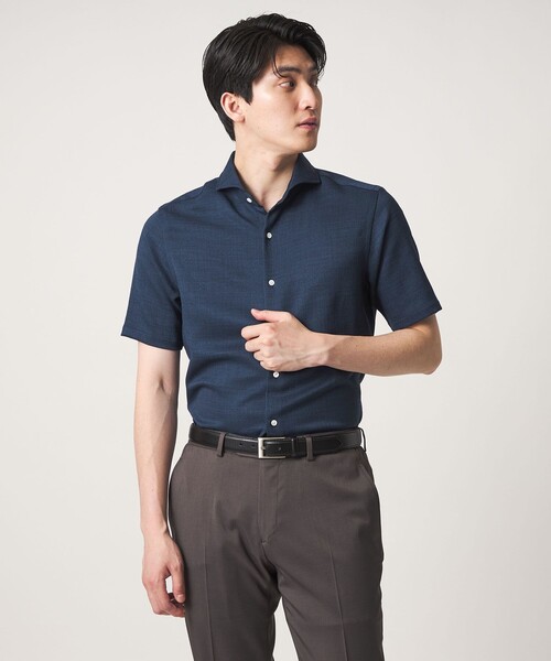 Linen‑like slab twill cutaway shirt — быстросохнущая
