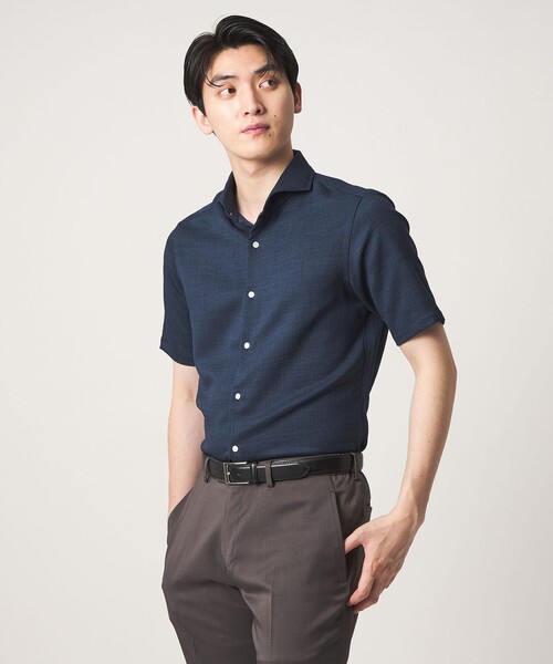 A DAY IN THE LIFE UNITED ARROWS(アデイインザライフユナイテッドアローズ)の「リネンライク スラブ ツイル カッタウェイカラーシャツ-吸水速乾-<A DAY IN THE LIFE>(シャツ/ブラウス・メンズ・ナチュラル/ロイヤルブルー/ホワイト・M/L/XL/S)」の7枚目の写真