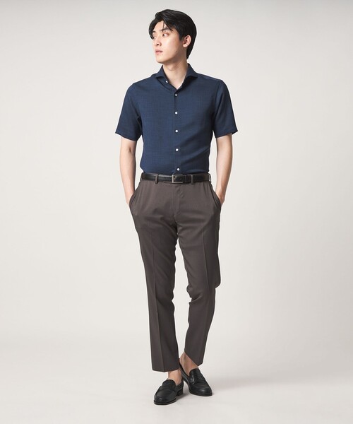 A DAY IN THE LIFE UNITED ARROWS(アデイインザライフユナイテッドアローズ)の「リネンライク スラブ ツイル カッタウェイカラーシャツ-吸水速乾-<A DAY IN THE LIFE>(シャツ/ブラウス・メンズ・ナチュラル/ロイヤルブルー/ホワイト・M/L/XL/S)」の9枚目の写真