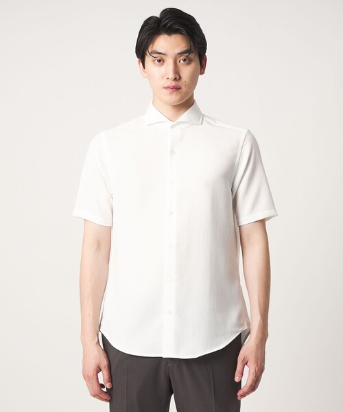 A DAY IN THE LIFE UNITED ARROWS(アデイインザライフユナイテッドアローズ)の「リネンライク スラブ ツイル カッタウェイカラーシャツ-吸水速乾-<A DAY IN THE LIFE>(シャツ/ブラウス・メンズ・ナチュラル/ロイヤルブルー/ホワイト・M/L/XL/S)」の10枚目の写真