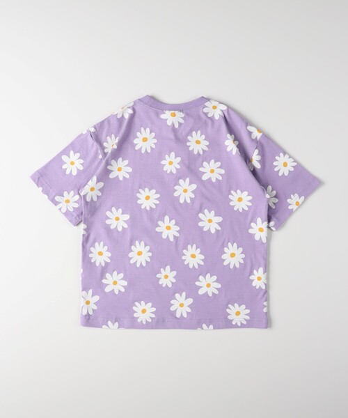 VIVIAN BLUE(ビビアンブルー)の「VIVIAN BLUE(ヴィヴィアンブルー)フラワー総柄Tシャツ(Tシャツ/カットソー・キッズ・ホワイト系3/パープル系1・11/12/13/14)」の4枚目の写真