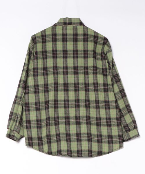 N.s(エヌドットエス)の「オーバーサイズ チェックネルシャツ ビッグシルエット 長袖シャツ(シャツ/ブラウス・レディース・ブラック/グリーン・FREE)」の4枚目の写真