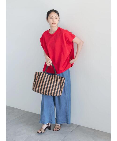 Te chichi(テチチ)の「【接触冷感】ショルダータックTシャツ(Tシャツ/カットソー・レディース・チャコールグレー/ブラウン/レッド/オフホワイト・F)」の22枚目の写真