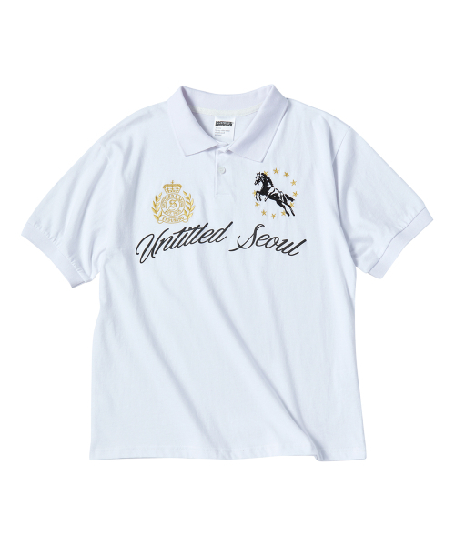 UNTITLED SEOUL(アンタイトル ソウル)の「アンタイトル クレスト ポロ クロップ 半袖 ホワイト(Tシャツ/カットソー・レディース・その他・MEDIUM/LARGE/SMALL)」の3枚目の写真