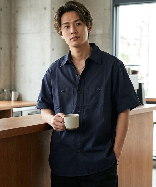 BACKYARD FAMILY(バックヤードファミリー)の「HOUSTON OX SS WORK SHIRT(シャツ/ブラウス・メンズ・ブラック/ホワイト/ネイビー・15.5/16.5/18.5/17.5)」の7枚目の写真