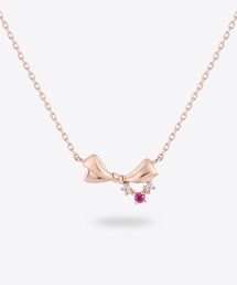 CANAL ４℃（カナルヨンドシー）の「【7月誕生石】シルバー ルビー リボン ネックレス（ネックレス）」