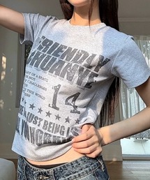 グランジナンバリングロゴ半袖Tシャツ