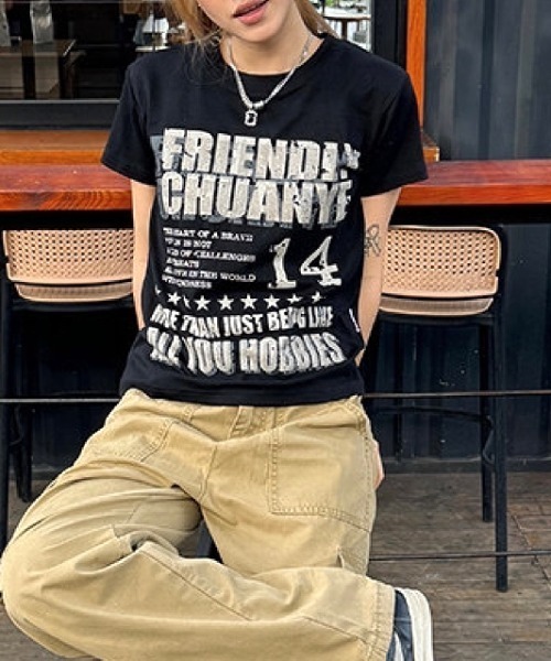 SHEENA(シーナ)の「グランジナンバリングロゴ半袖Tシャツ(Tシャツ/カットソー・レディース・ブラック/グレー/ホワイト・M)」の17枚目の写真