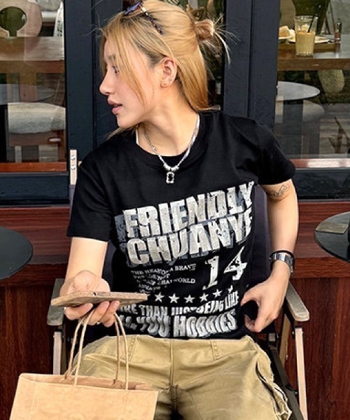 SHEENA(シーナ)の「グランジナンバリングロゴ半袖Tシャツ(Tシャツ/カットソー・レディース・ブラック/グレー/ホワイト・M)」の18枚目の写真