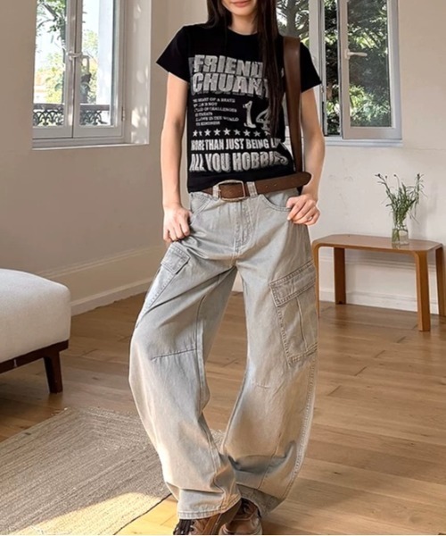 SHEENA(シーナ)の「グランジナンバリングロゴ半袖Tシャツ(Tシャツ/カットソー・レディース・ブラック/グレー/ホワイト・M)」の13枚目の写真