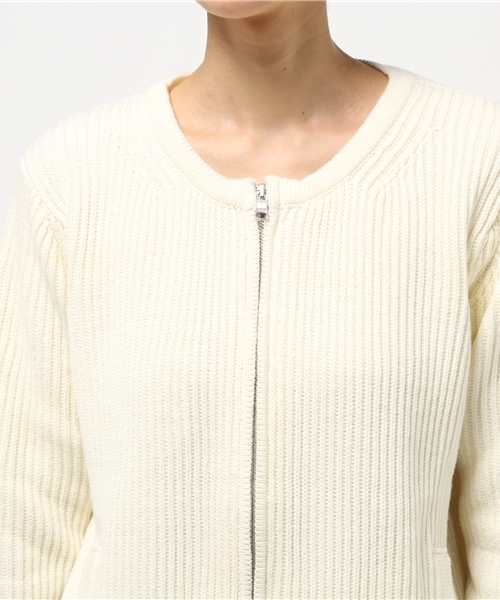 LBC（エルビーシー）の「5G片畦ジップカーディガン     （カーディガン/ボレロ・レディース・ダークブルー/オフホワイト・LARGE/MEDIUM）」の6枚目の写真