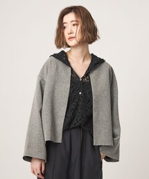 conte｜コンテのノーカラージャケット（グレー/灰色系・ミドル丈）通販