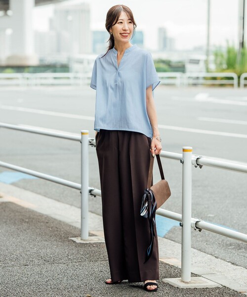 ICB(アイシービー)の「ヴィンテージナイロンタフタ 2WAYブラウス(シャツ/ブラウス・レディース・スカイブルー系/グレー系・0/2/4/6)」の11枚目の写真