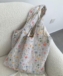 Liaa/ボタニカル フラワー 刺繍トートバッグ A18835