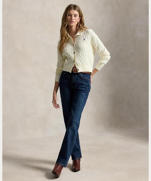 POLO RALPH LAUREN(ポロ ラルフ ローレン)の「ケーブル コットン ポロカラー カーディガン(カーディガン/ボレロ・レディース・ナチュラル・S/M/XS)」の5枚目の写真