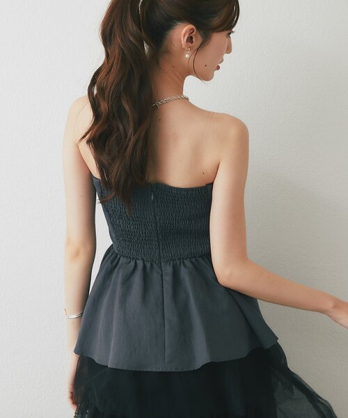 La boutique BonBon(ラブティックボンボン)の「【スタイリングのポイントに】キュプラ混ビスチェブラウス(シャツ/ブラウス・レディース・ピンク/チャコールグレー・FREE)」の6枚目の写真
