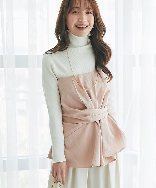 La boutique BonBon(ラブティックボンボン)の「【スタイリングのポイントに】キュプラ混ビスチェブラウス(シャツ/ブラウス・レディース・ピンク/チャコールグレー・FREE)」の14枚目の写真