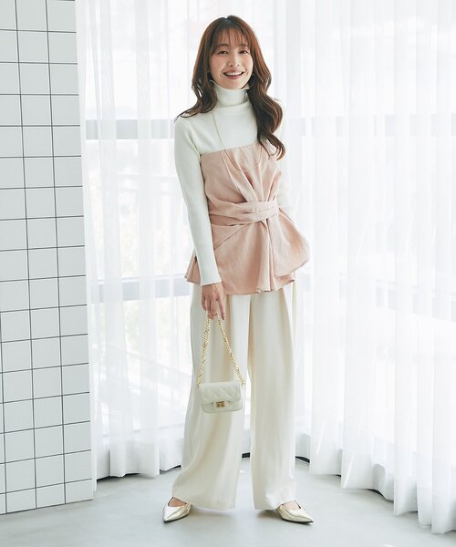La boutique BonBon(ラブティックボンボン)の「【スタイリングのポイントに】キュプラ混ビスチェブラウス(シャツ/ブラウス・レディース・ピンク/チャコールグレー・FREE)」の17枚目の写真