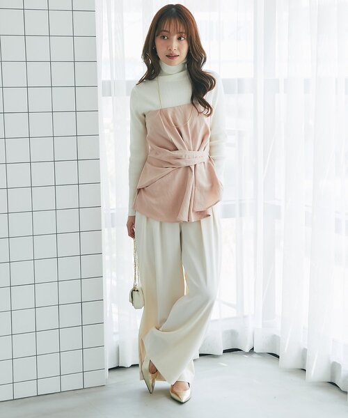 La boutique BonBon(ラブティックボンボン)の「【スタイリングのポイントに】キュプラ混ビスチェブラウス(シャツ/ブラウス・レディース・ピンク/チャコールグレー・FREE)」の18枚目の写真