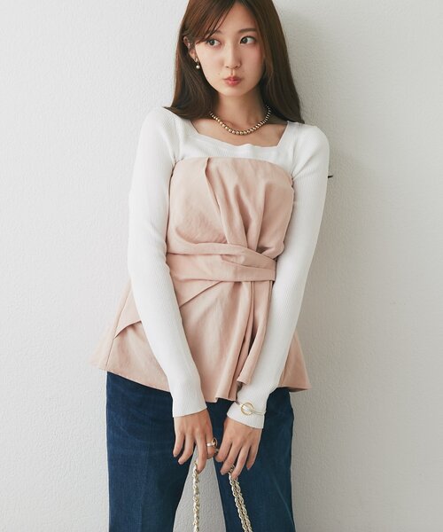La boutique BonBon(ラブティックボンボン)の「【スタイリングのポイントに】キュプラ混ビスチェブラウス(シャツ/ブラウス・レディース・ピンク/チャコールグレー・FREE)」の22枚目の写真
