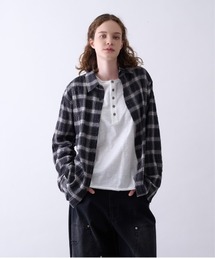 OMBRE CHECK DAMAGE SHIRT/オンブレチェックダメージシャツ