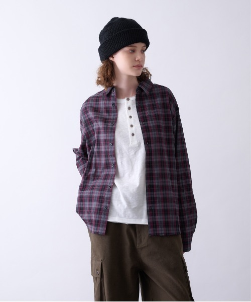 Perushu(ペルーシュ)の「OMBRE CHECK DAMAGE SHIRT/オンブレチェックダメージシャツ(シャツ/ブラウス・メンズ・ボルドー/ダークネイビー/ブラック・MEDIUM/LARGE)」の10枚目の写真