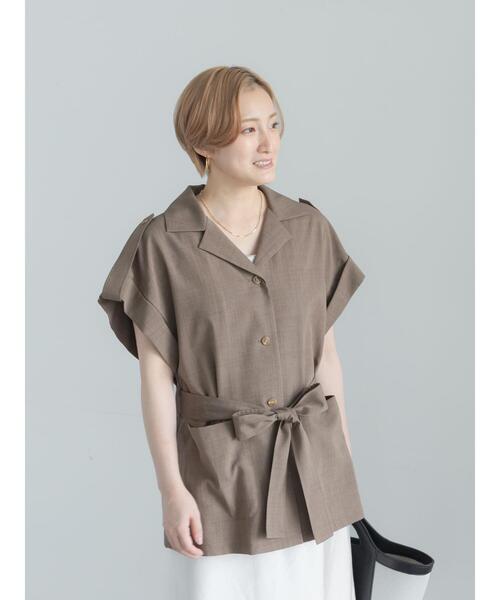 Te chichi(テチチ)の「ミリタリーシャツジャケット(セットアップ可)(シャツ/ブラウス・レディース・カーキ/ブラウン/ベージュ・F)」の17枚目の写真