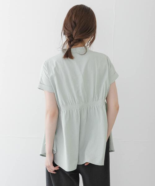 URBAN RESEARCH Sonny Label(アーバンリサーチサニーレーベル)の「バンドカラーシャーリングブラウス(シャツ/ブラウス・レディース・ミント/ブルー/オフホワイト・FREE)」の4枚目の写真