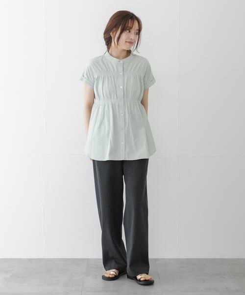 URBAN RESEARCH Sonny Label(アーバンリサーチサニーレーベル)の「バンドカラーシャーリングブラウス(シャツ/ブラウス・レディース・ミント/ブルー/オフホワイト・FREE)」の5枚目の写真