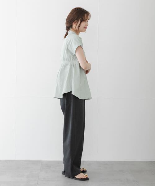 URBAN RESEARCH Sonny Label(アーバンリサーチサニーレーベル)の「バンドカラーシャーリングブラウス(シャツ/ブラウス・レディース・ミント/ブルー/オフホワイト・FREE)」の6枚目の写真