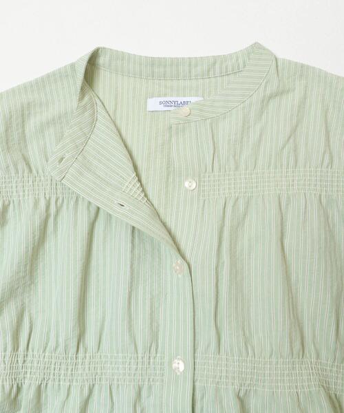URBAN RESEARCH Sonny Label(アーバンリサーチサニーレーベル)の「バンドカラーシャーリングブラウス(シャツ/ブラウス・レディース・ミント/ブルー/オフホワイト・FREE)」の9枚目の写真