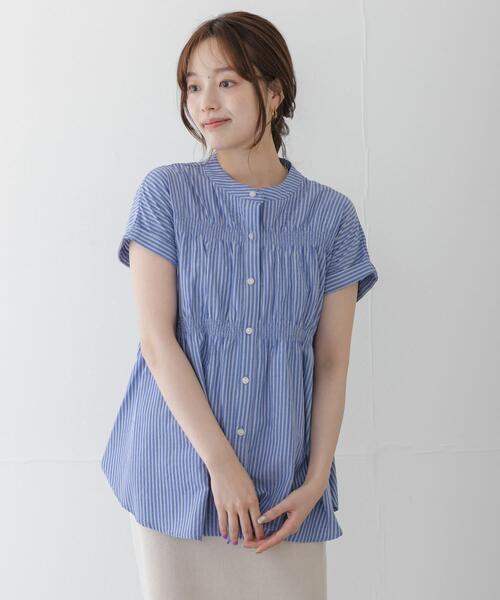 URBAN RESEARCH Sonny Label(アーバンリサーチサニーレーベル)の「バンドカラーシャーリングブラウス(シャツ/ブラウス・レディース・ミント/ブルー/オフホワイト・FREE)」の10枚目の写真