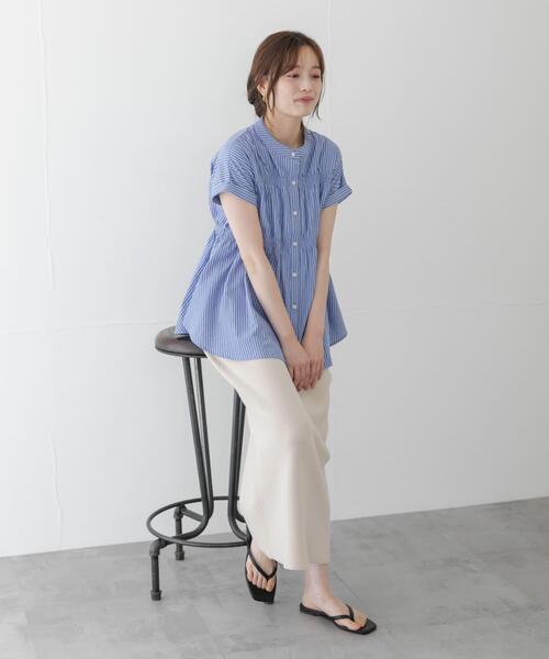 URBAN RESEARCH Sonny Label(アーバンリサーチサニーレーベル)の「バンドカラーシャーリングブラウス(シャツ/ブラウス・レディース・ミント/ブルー/オフホワイト・FREE)」の15枚目の写真