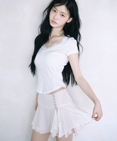 REISE MIYA（レイズミヤ）の「リリー ホルターネック レーストップ [ホワイト]（Tシャツ/カットソー・レディース・その他・SMALL/MEDIUM）」の6枚目の写真