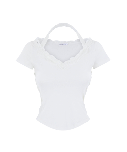 REISE MIYA（レイズミヤ）の「リリー ホルターネック レーストップ [ホワイト]（Tシャツ/カットソー・レディース・その他・SMALL/MEDIUM）」の2枚目の写真