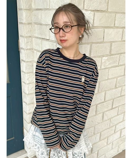 LILY BROWN（リリーブラウン）の「【限定カラー】【Lily Bear】アニバーサリーＴシャツ（Tシャツ/カットソー・レディース・ピンク/その他/ホワイト/ブラック・F）」の4枚目の写真