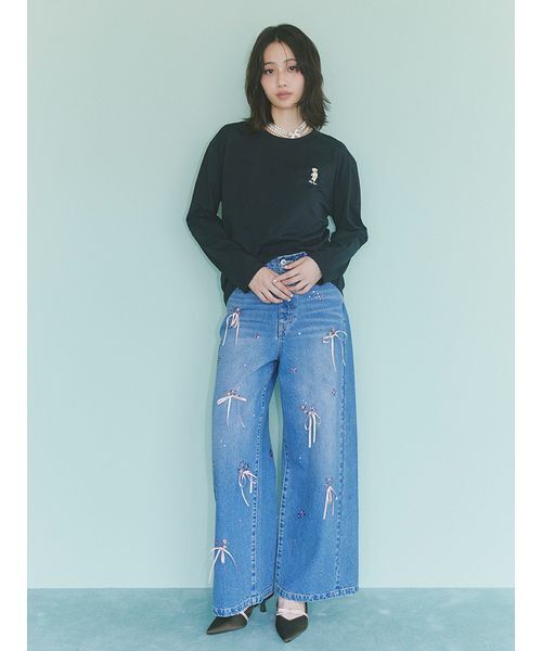 LILY BROWN（リリーブラウン）の「【限定カラー】【Lily Bear】アニバーサリーＴシャツ（Tシャツ/カットソー・レディース・ピンク/その他/ホワイト/ブラック・F）」の6枚目の写真